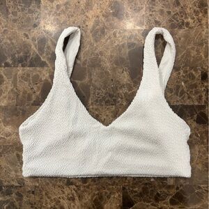 White Textured Bikini Top